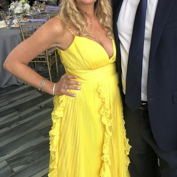 MAC DUGGAL Ruffle Chiffon Gown in Sunshine Size US 6 - Picture 9 of 11